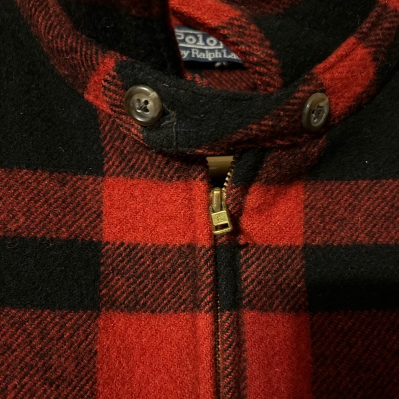 Ralph Lauren man’s red black plaid wool jacket, XL/TG - Picture 3 of 7